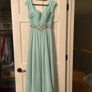 Teal formal evening gown